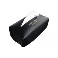 SIMPLE LIFE皮革彈力綁帶面紙盒 黑 HD-248BK