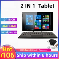Hot Sales 64Bit 2 IN 1 10.1" Tablet Windows 10 Intel Z8350 4GB 64GB Mobile Office Tablet With Keyboard HDMI-Compatible 6500mAh