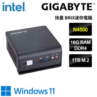 【技嘉平台】Celeron N4500雙核 WIN11{畢爾斯W}超微型文書機(N4500/16G/1TB SSD)