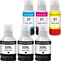 Compatible 31 32 Ink Bottle Replacement for HP 31 32XL Ink for HP Smart Tank Plus 551 555 651 655 7301 7602 7001 6001 5101