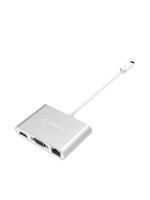 ฮับ USB C 6IN1 VGA*1, HDMI*1, RJ45*1, Type-C*1, Type-A*2 สีเงิน