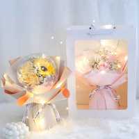 【天使愛美麗】14cm波波球滿天星玫瑰香皂花 永生花束(畢業 母親節 泡泡球 花禮 情人節 聖誕 發光)