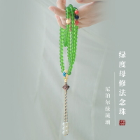 簡修行密宗琉璃綠度母念珠心咒項鏈佛珠108顆修法手串女男款日式