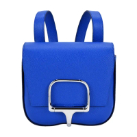 【Hermes 愛馬仕】Della Cavalleria mini Epsom牛皮斜背包(71法國藍/U刻/銀釦)