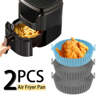 Air Fryers Oven Baking Tray Fried Chicken Basket Mat AirFryer Silicone Pot Round Replacemen Grill Pan air fryer Accessories