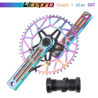 Litepro edge road bike folding crank Single chainring 8/9/10/11 speed 50/52/54/56 / 58T BCD 130mm BSA 170mm bicycle crank