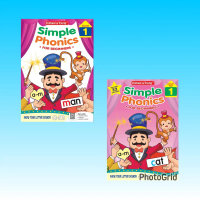 Simple Phonics For Beginners Book & Activity ( With QR code Song / Animation / Word Cards ) • Ages 3