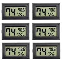 6Pack Mini Hygrometer Indoor Humidity Meter Hygrometer Digital Thermometers Humidity with (℉) for Greenhouse, Garden