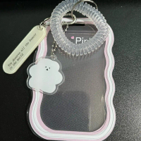 Card Holder Đựng Thẻ Trong Suốt Kèm Móc Khóa