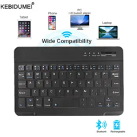 7/10inch Bluetooth Keyboard Wireless Keyboard Bluetooth Mini English Russian Keyboard Rechargeable For ipad Phone Tablet