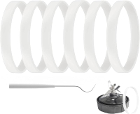 6 Pack Rubber Gaskets Replacement Seal White （3.94 inch）O-Ring for Nutri Ninja Blender Replacement f