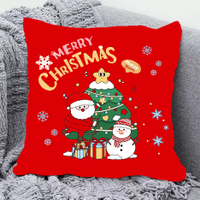 圣誕抱枕圣誕老人麋鹿雪人卡通枕頭節日喜慶大紅年會靠枕生日禮物