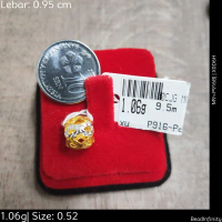 Emas 916,Bead Bead Pdr Ball Lapan Infinit 0.95cm Design:7071<X0D6H>P916B(M9)-Size: 0.52cm