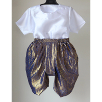 Children's Thai Clothes, Boys' Thai Clothes, Modern Thai Clothes, Round Neck Thai Clothes with Shoul