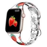 Transparency Strap For Apple iWatch Series 8 7 SE 6 For Watch Correa Silicone Band For Apple Watch 45 41mm 42 44mm 38 40mm