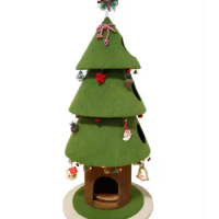 Christmas Tree Cat Climbing Frame Cat Grinding Claw Toy With Cat Litter Climbing Column Scratching Board Climbing Supplies