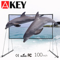 AKEY 120/100/60 Inch Anti-Light Projector Screen16:9 Reflective Fabric Home Theater ALR Screen 4K 1080P Projector LED/DLP