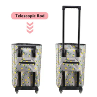 Big Pull For Vegetables Market Wheels Shopping On Buy Bags The Trolley Organizer Folding Cart Women's Bag Portable