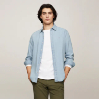 【Tommy Hilfiger】官方旗艦館 淺色牛仔襯衫_藍色