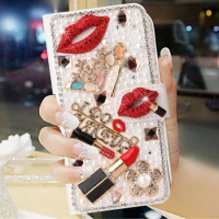 Bling Diamond Rhinestone Flower Case for Samsung Galaxy S24 S23 Ultra S22 S21Plus Case Leather Magnetic Flip Wallet Book Cover