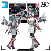 Bandai Genuine Assembled Model Kit 1/144 HGBF Mrs. Loheng-Rinko Anime Action Figure Gift Collection for Boys 30mm