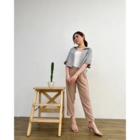 Carly Tweed Top - Atasan Wanita / Tweed Top / Kemeja Tweed / Kemeja Wanita Grey