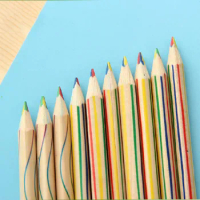 10pcs Four Wooden Colored Pencils with The Same Core Design Painting Secret Garden School Art Supplies for Artist
