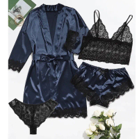 [ Happy Girl Shop ] Stelan Nightwear 4IN1 Style Eropa Romantic Lingerie Premium Looks Elegan Full Se