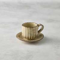 【有種創意食器】日本美濃燒 - 釉彩直紋咖啡杯碟組 - 兩款任選(150 ml)