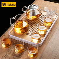 透明玻璃辦公室泡茶茶壺茶具套裝家用功夫茶杯茶臺簡約客廳小茶盤