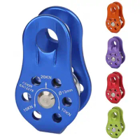 Outdoor Aluminum Alloy Easy to Use Rock Climbing Fixed Side Plate Single Sheave Pulley Hauling Gear Tool Useful Adventure Gear
