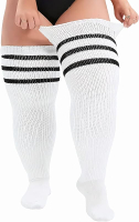 Plus Size Thigh High SocksPlus Size Thigh High Stockings for WomenExtra Long Striped Over The Knee S