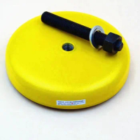 Yellow machine mounting pad with adjustable shock absorption parallels