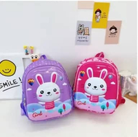 Tas anak ransel sekolah rabbit kelinci PVC + Kanvas pink