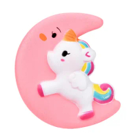 Squishy Toy Cute Moon Unicorn Scented Cream Slow Rising Squeeze Decompression Toys Mini Wall Windows Decoration