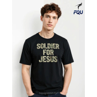 FQU Soldier For Jesus Military T-shirt Print Vintage Party Wear for Halloween and Christmas Classic 
