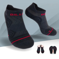 【oillio 歐洲貴族】360度防護機能除臭襪 氣墊緩震 無痕縫合技術(黑色 臺灣製 男女適穿 單雙組 襪子)