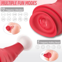 Christmas Hat Tongue Licking Vibrator G Spot Vibration Masturbator Tease Breast Massager Clitoral Stimulation