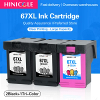 HINICOLE 67XL Ink Cartridge Comaptible For HP67 For HP 67 XL Deskjet 2723 2752 1225 ENVY 6020 6052 6055 6420 6452 4152 4140 4155