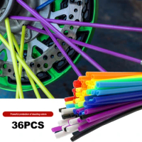 36pcs Motorcycle Wheel Spoke Protector Wraps Rims Skin Trim Covers Pipe 17cm/24cm Motocross Bicycle Bike Decoration Tubes