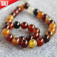 Necklace&amp;Bracelet 10mm Multicolor Natural Onyx Beads Round DIY Loose Carnelian Loose Jewelry Accessory Parts 15inch