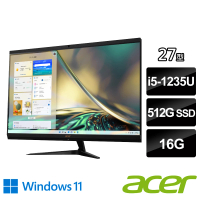 【Acer 宏碁】27型i5液晶電腦(Aspire C27-1700/i5-1235U/16G/512G SSD/W11)