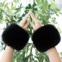 Rbwvhsq 1 Pair Faux Fur Wrist Warmers Fluffy Women Plush Sleeve Cuffs Windproof Thermal Accessory fo