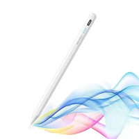 【Bill case】智能壓感 iPad 系列適用 防誤觸LED顯示磁吸觸控筆-靚白(順暢粗細變化寫感+3顆LED燈電量顯示)