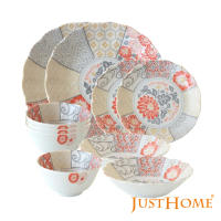 Just Home 日本製祥瑞陶瓷碗盤餐具10件組-飯碗+盤(日本製 中式飯碗 盤)