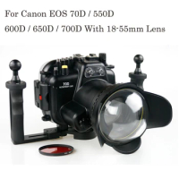 130FT/40M Underwater Depth Diving Case For Canon 70D 550D 600D 18-55mm Lens Waterproof Camera Housing Cover Box