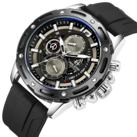 Jam Tangan Pria EVANS JAYDEN 9494 ORIGINAL Strap Rubber Kaca Sapphire Chronograph Water Resistant 10