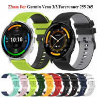 22mm Silicone Watch Straps For Garmin Venu 3 Venu3/Venu 2 Vivoactive4 Replacement Smartwatch Wristband Bracelet Belt Accessories