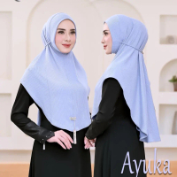 Hijab Instan Ayuka Knit Pet Malay Knit Tali Stopper Premium Original Ayyuby