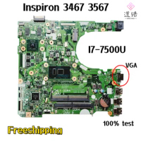 15341-1 For Dell Inspiron 3467 3567 Laptop Motherboard CPU:I3-7100U/I5-7200U/I7-7500U DDR4 Mainboard 100% Tested Fully Work